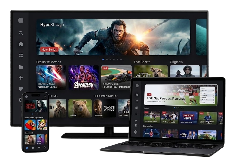 Prévia da interface PlayTV