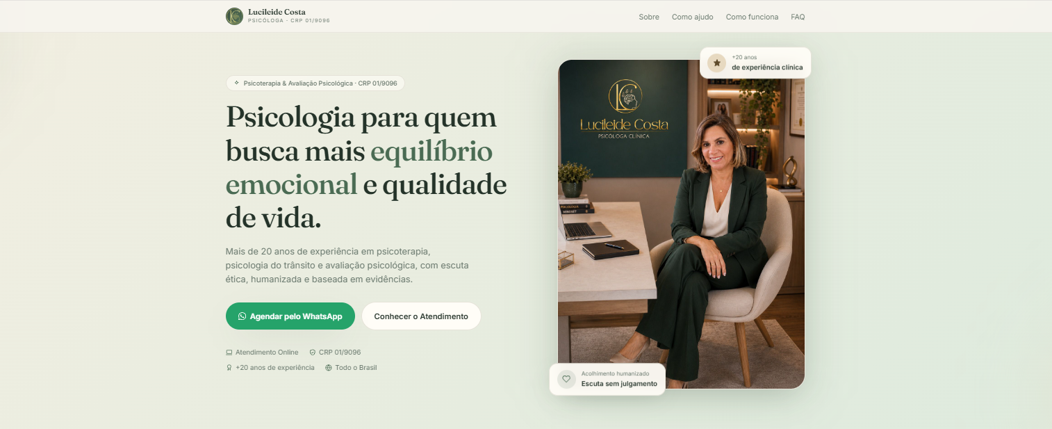 Site Profissional para Psicóloga