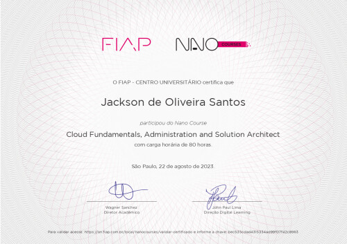 Certificado Cloud FIAP